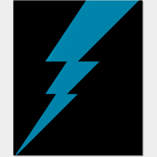 Lightning Bolt geometric Blue Symbol Posters and Art